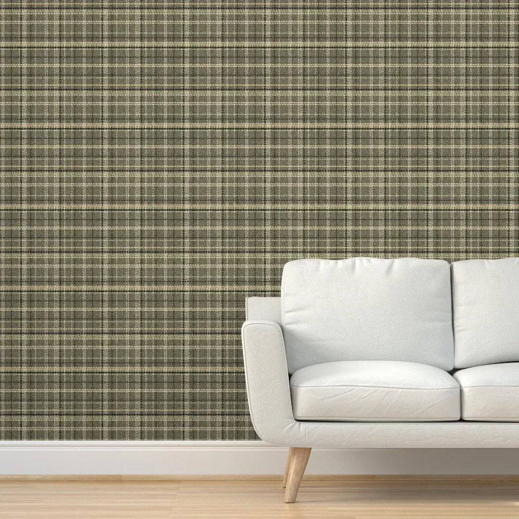 Cord-Plaid Peel and Stick Wallpaper - Charcoal product