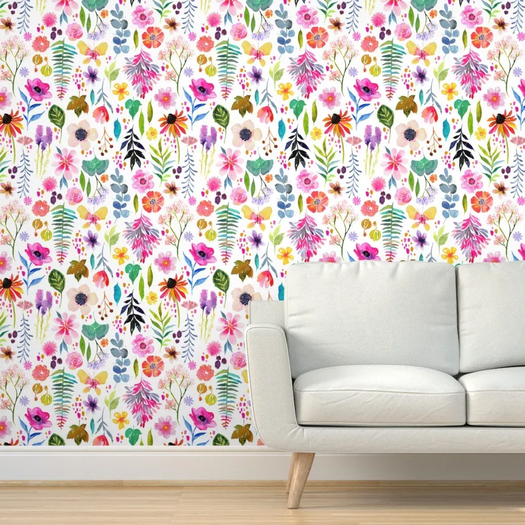 Corfee Gardenbaby Patterntile Peel and Stick Wallpaper - White, Gray, Green product