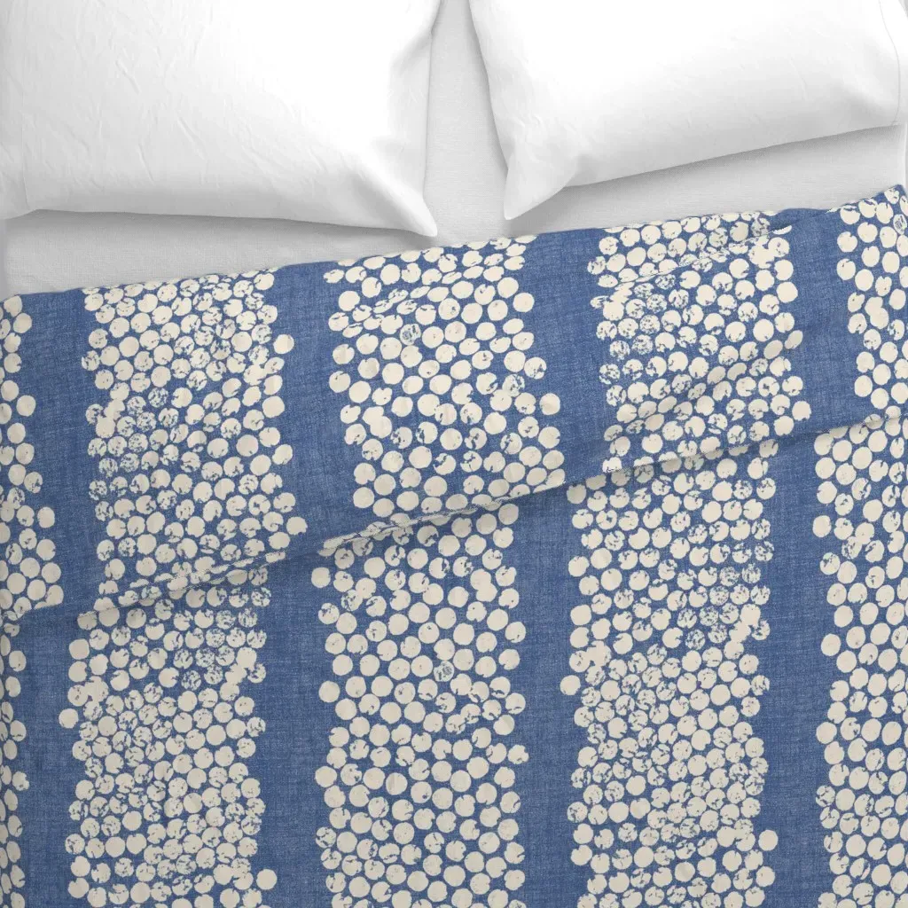Cork Stamp Strips Vertical Duvet Cover - White alternate view