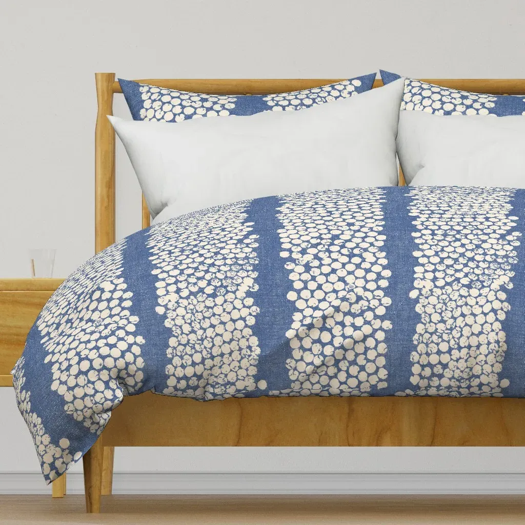 Cork Stamp Strips Vertical Duvet Cover - White product
