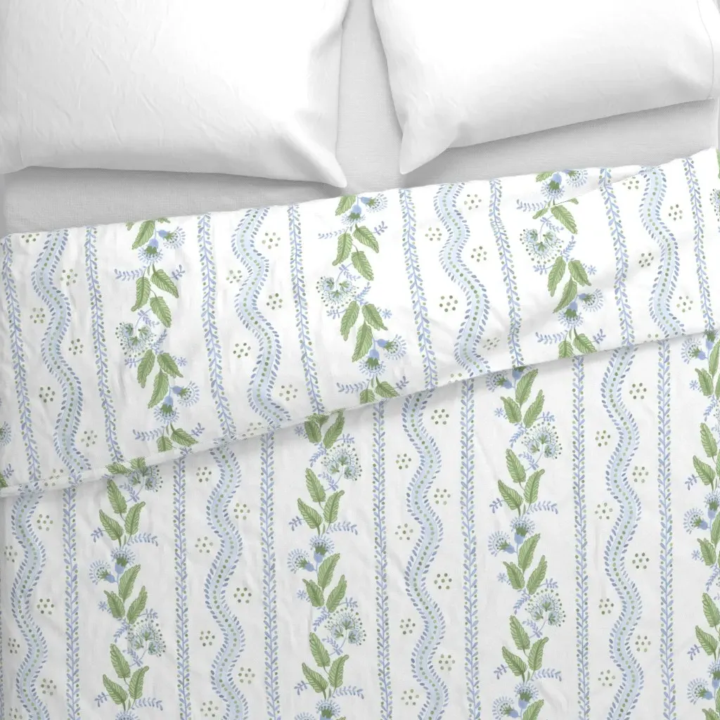Cornflower Blue and Greens Duvet Cover - Light Blue alternate view