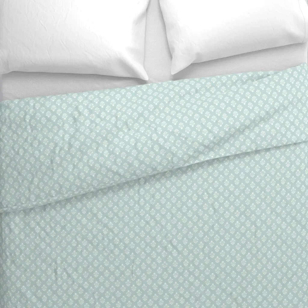 Cornflower Medallion Duvet Cover - White alternate view