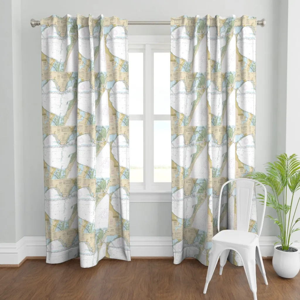 Corpus Christi Bay Curtain Panel - White product