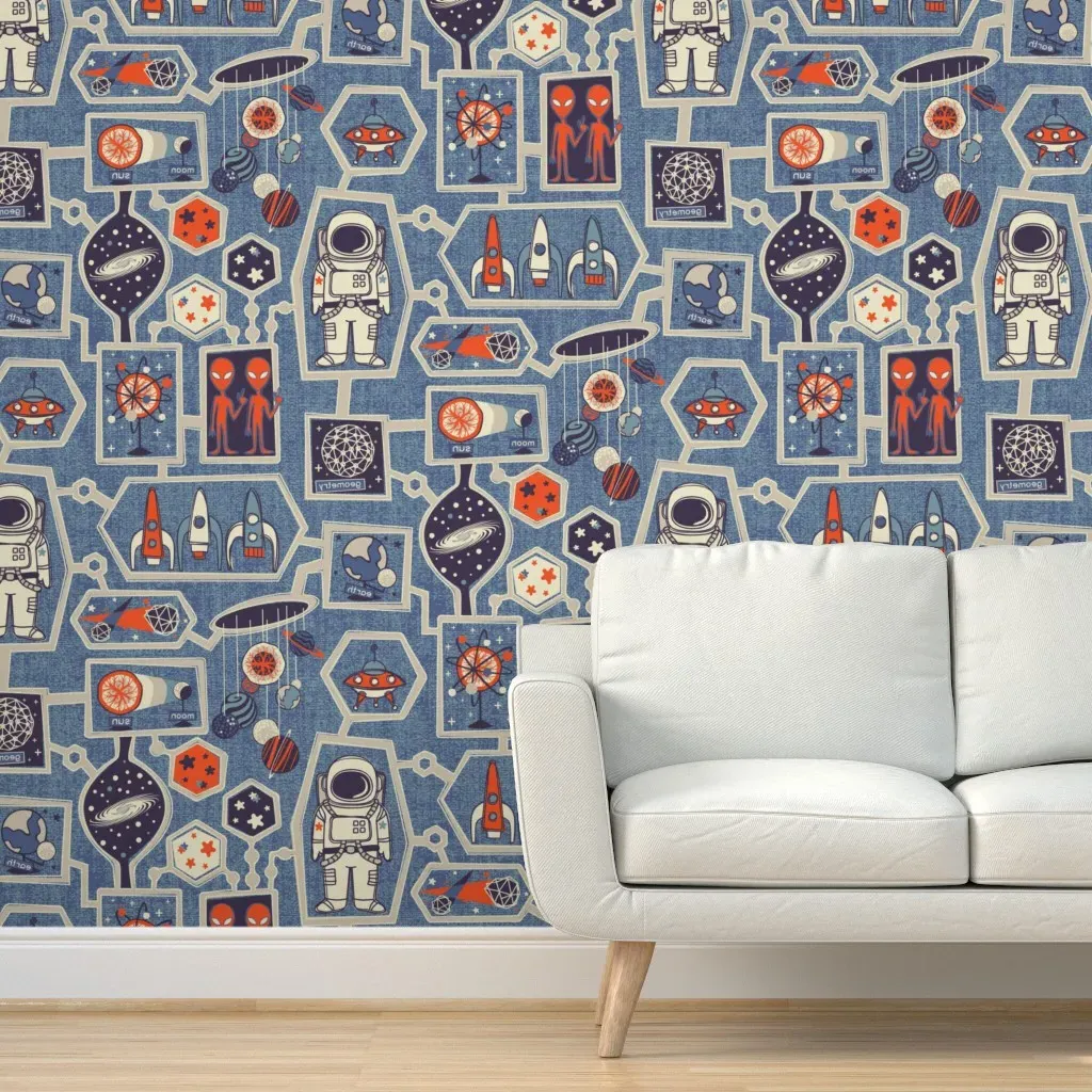 Cosmic Discovery Peel and Stick Wallpaper - Blue product