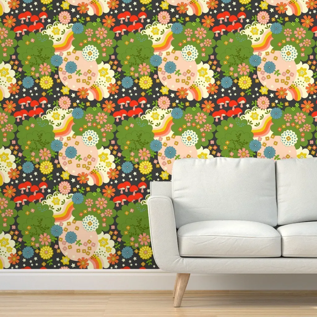 Cosmic Flowering Peel and Stick Wallpaper - Rainbow product