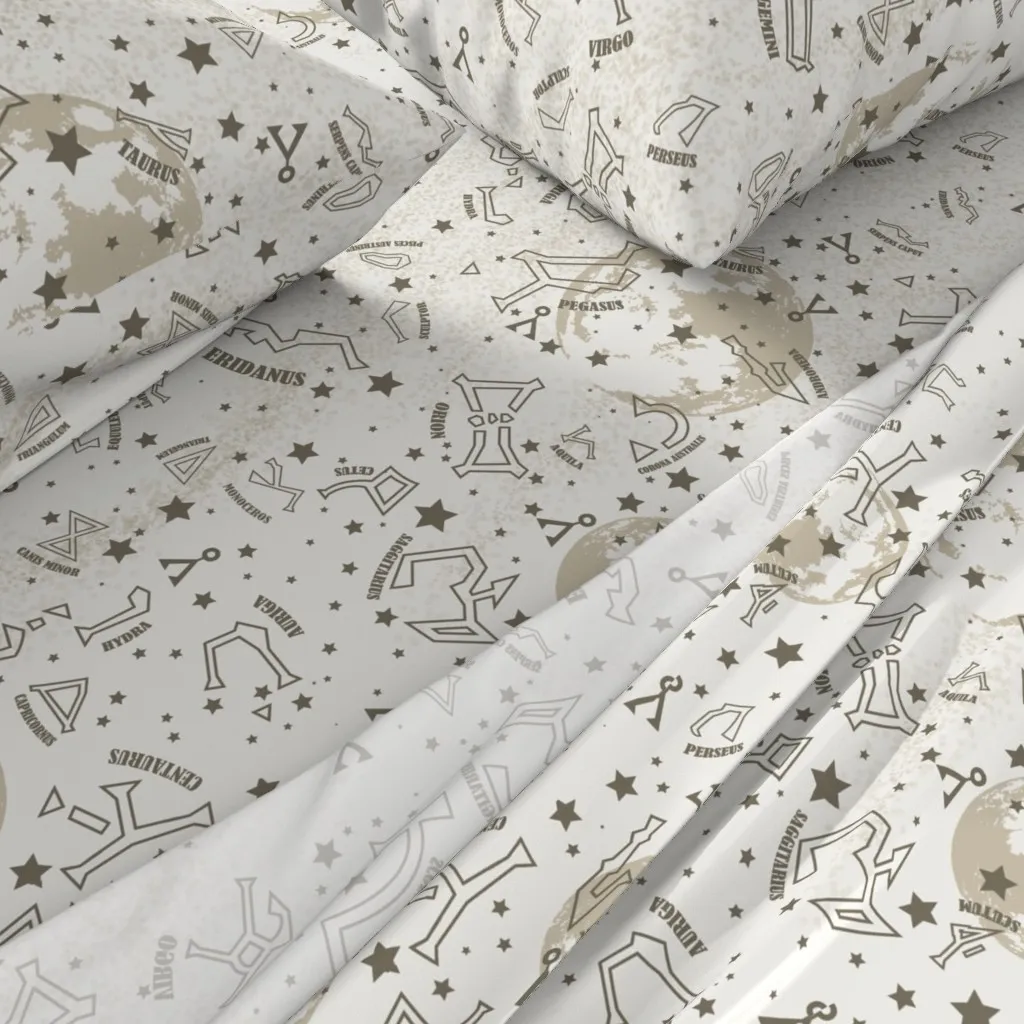 Cosmic Star Gate Twin Sheet Set - Beige alternate view