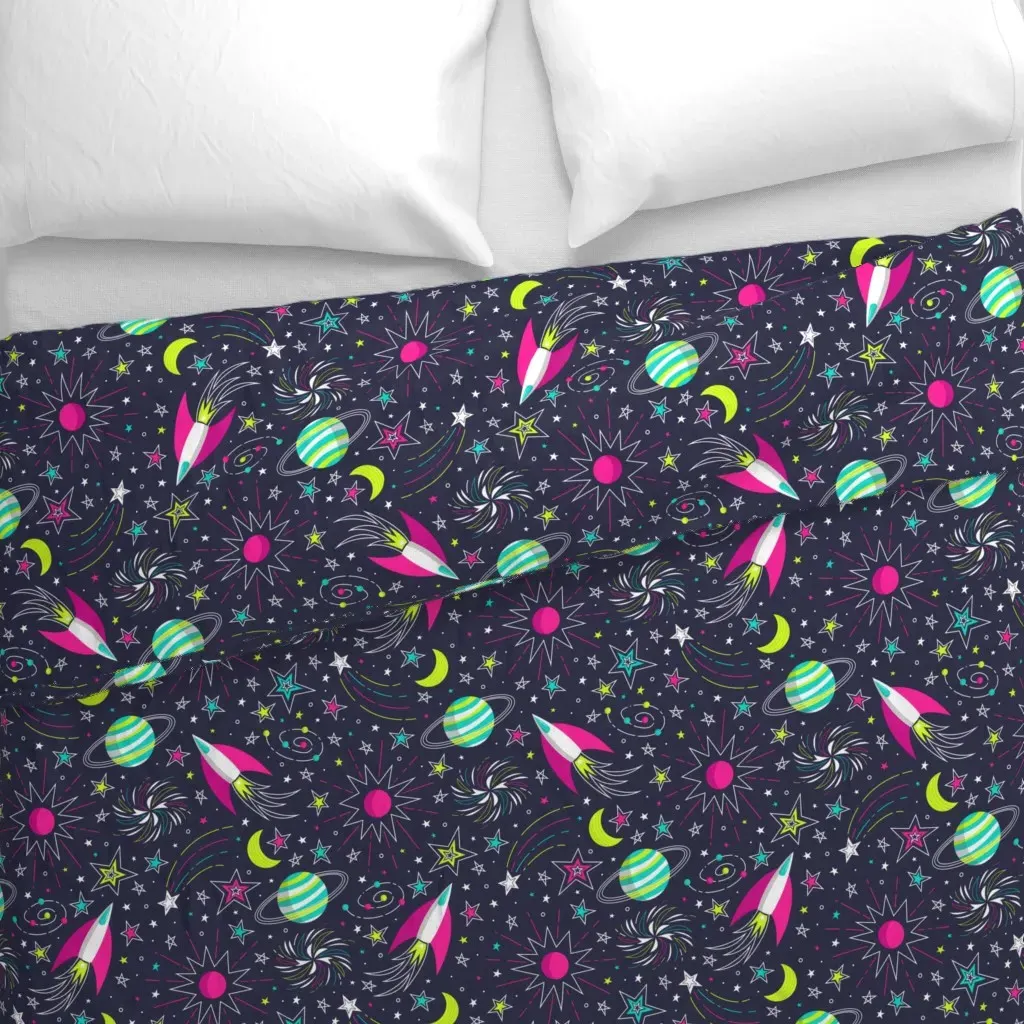 Cosmic Voyage Duvet Cover - Pink alternate view