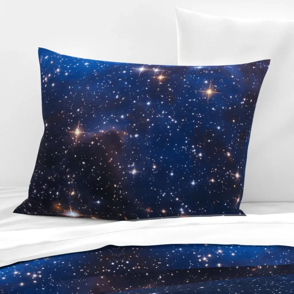 Cosmos Standard Knife Edge Cushion Cover - Blue, Cotton Sateen product