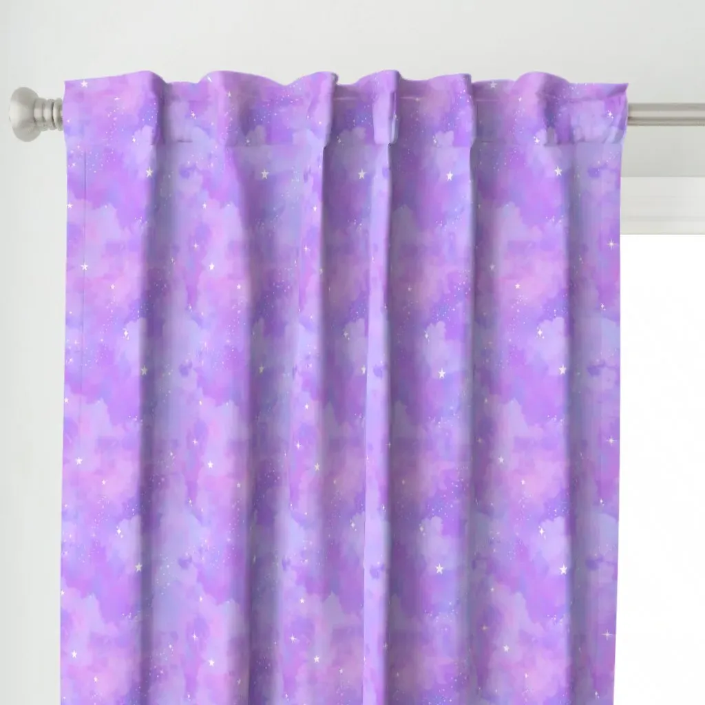 Cotton Candy Clouds Curtain Panel - Purple alternate view