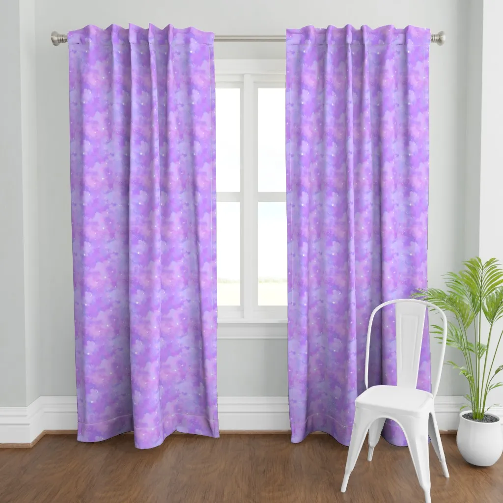 Cotton Candy Clouds Curtain Panel - Purple product