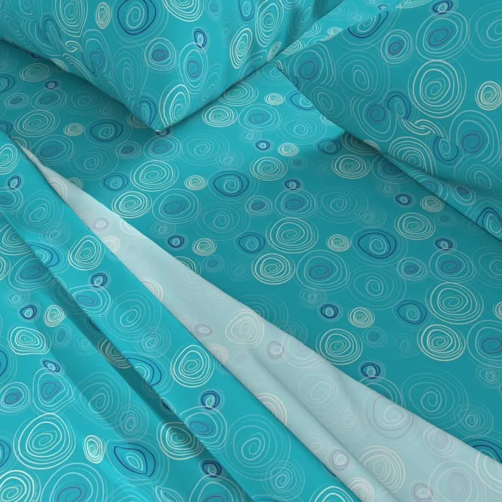 Cotton Candy Sea Water Blue Queen Sheet Set - Aqua alternate view