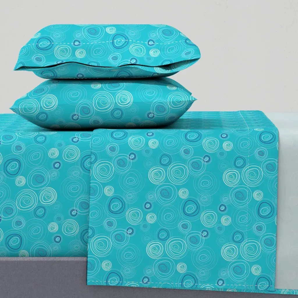 Cotton Candy Sea Water Blue Queen Sheet Set - Aqua product