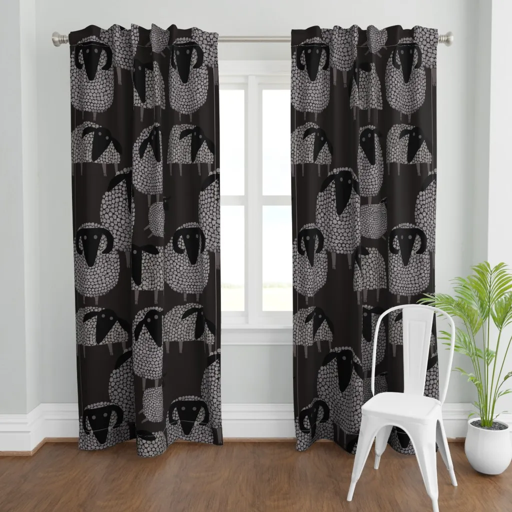 Counting Sheep Curtain Panel - Light Gray product