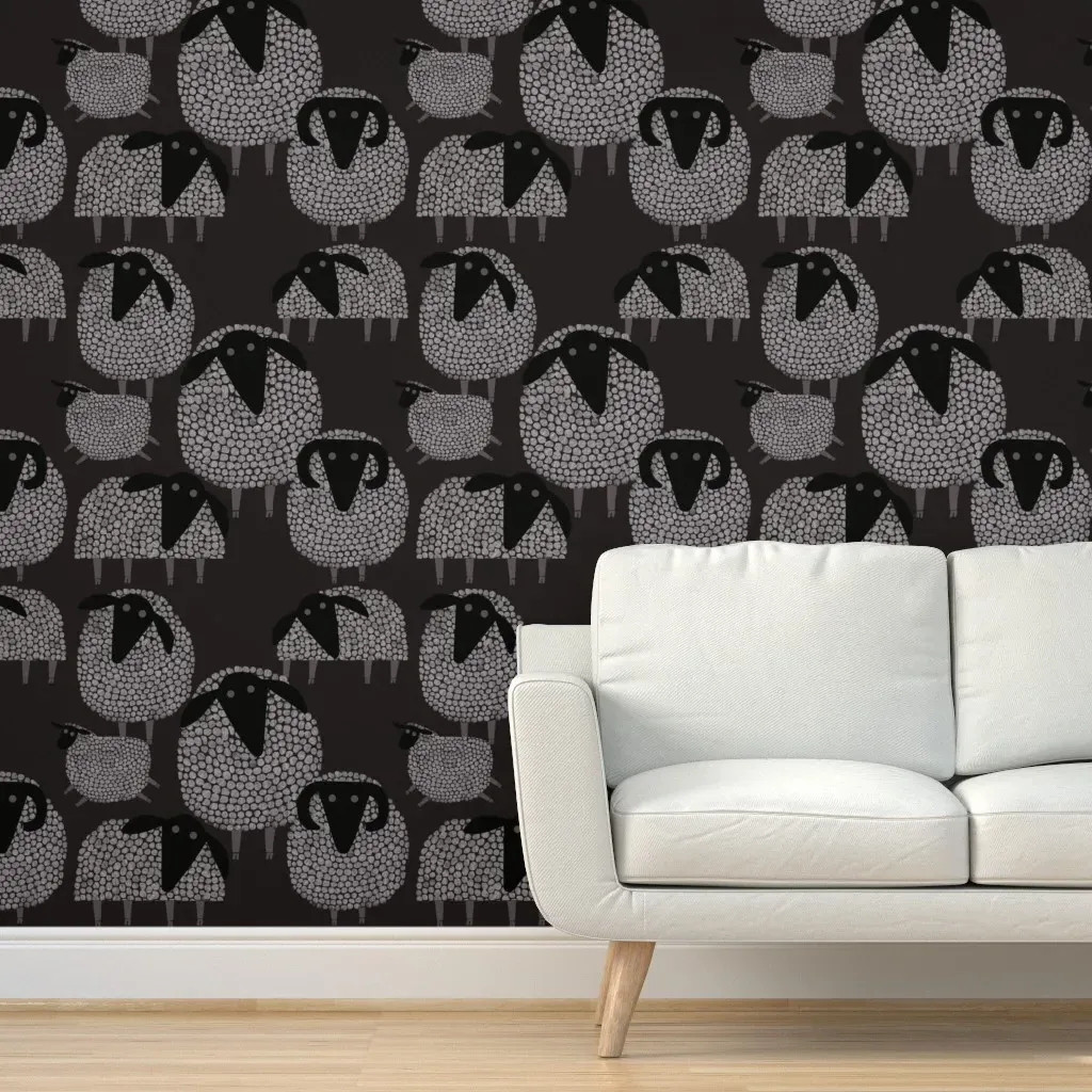 Counting Sheep Peel and Stick Wallpaper - Light Gray product