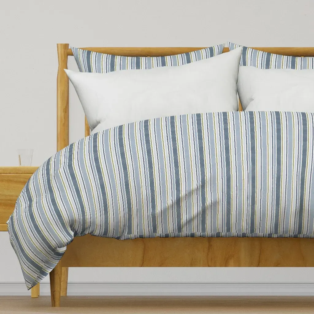 Country Stripe Duvet Cover - Dusty Blue product