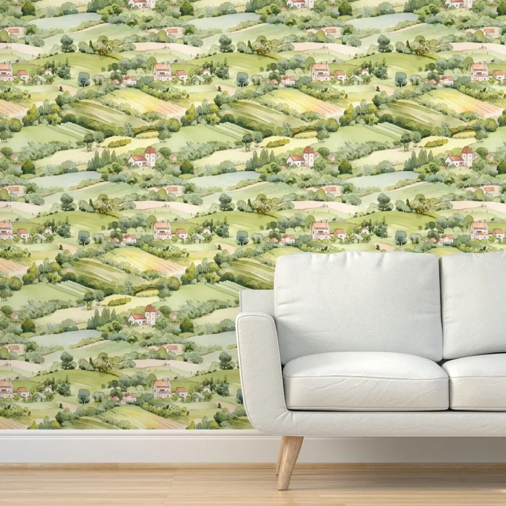 Country View Peel and Stick Wallpaper - Green product