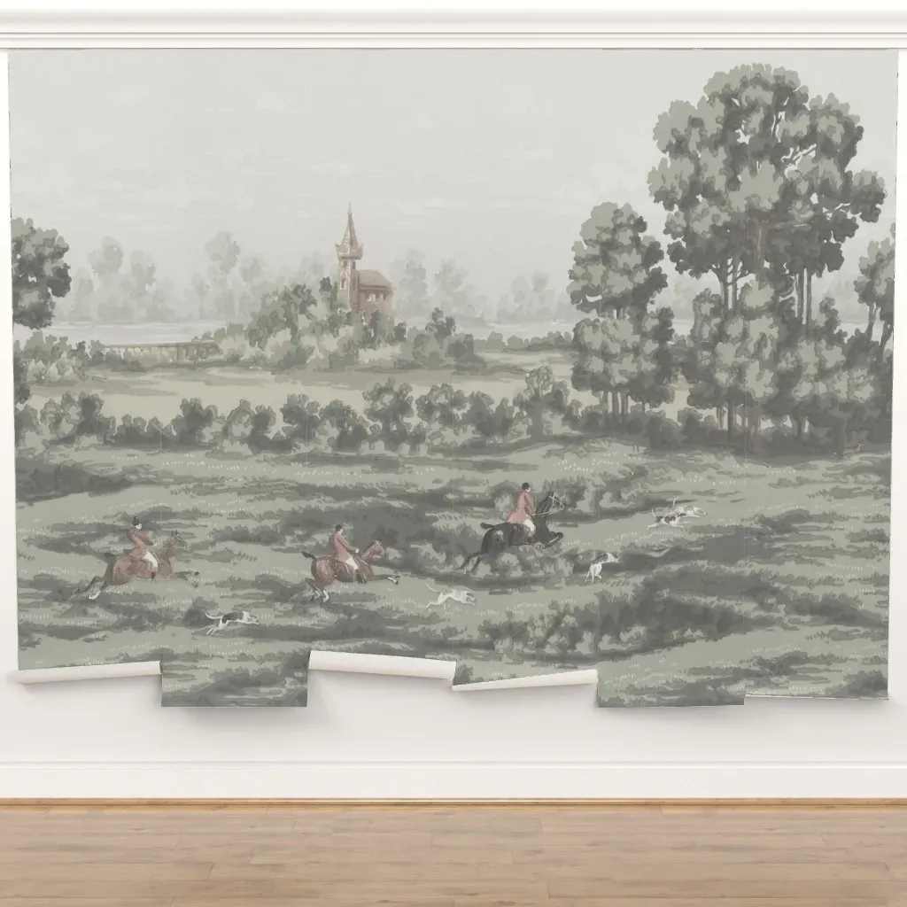 Countryside Fox Hunt Peel and Stick Wall Mural - Muted product