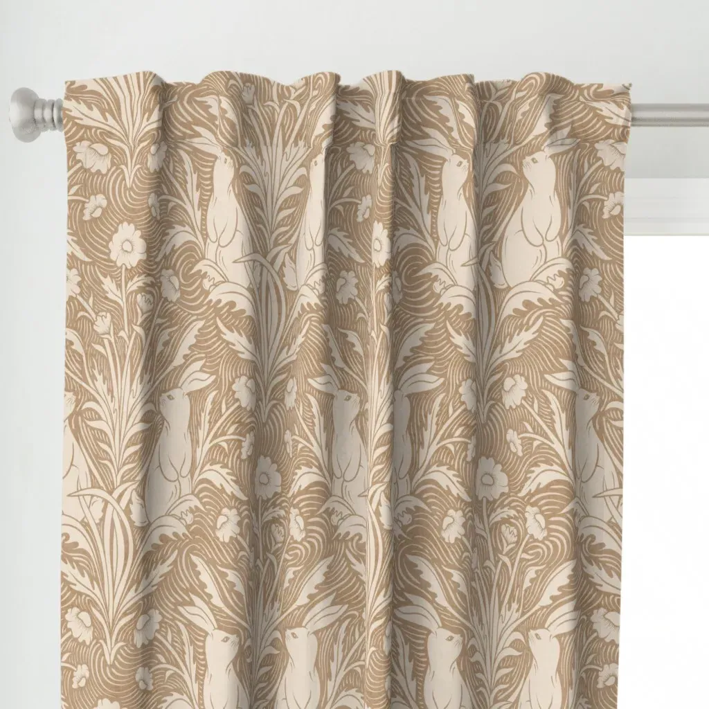Countryside Spring Bunny Curtain Panel - Beige alternate view