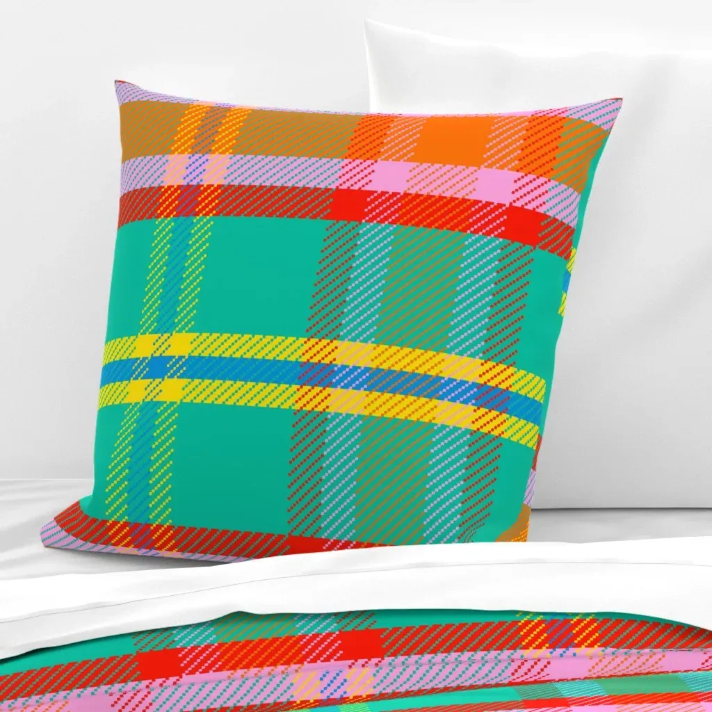 Courageous Plaid Euro Pillow Sham - Teal product