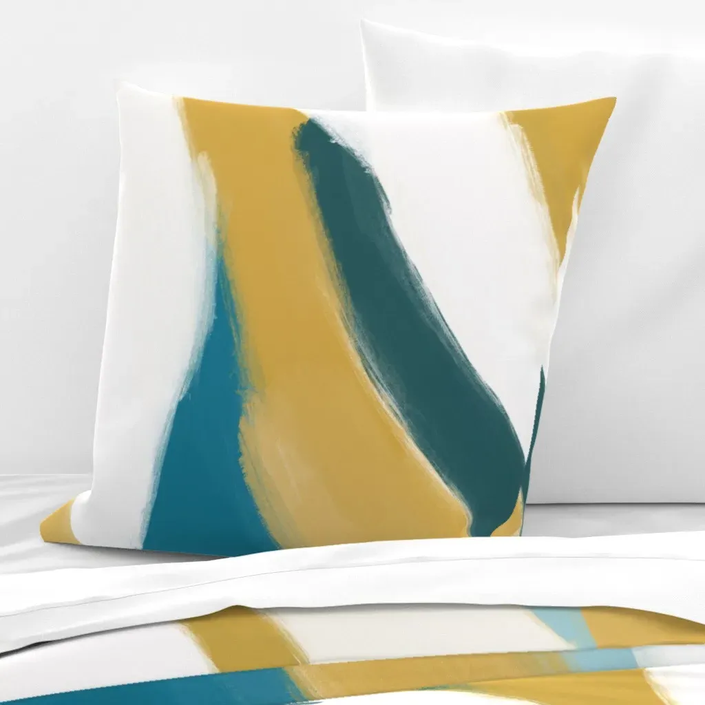 Coursing Abstract Landscape XL Euro Pillow Sham - Teal product