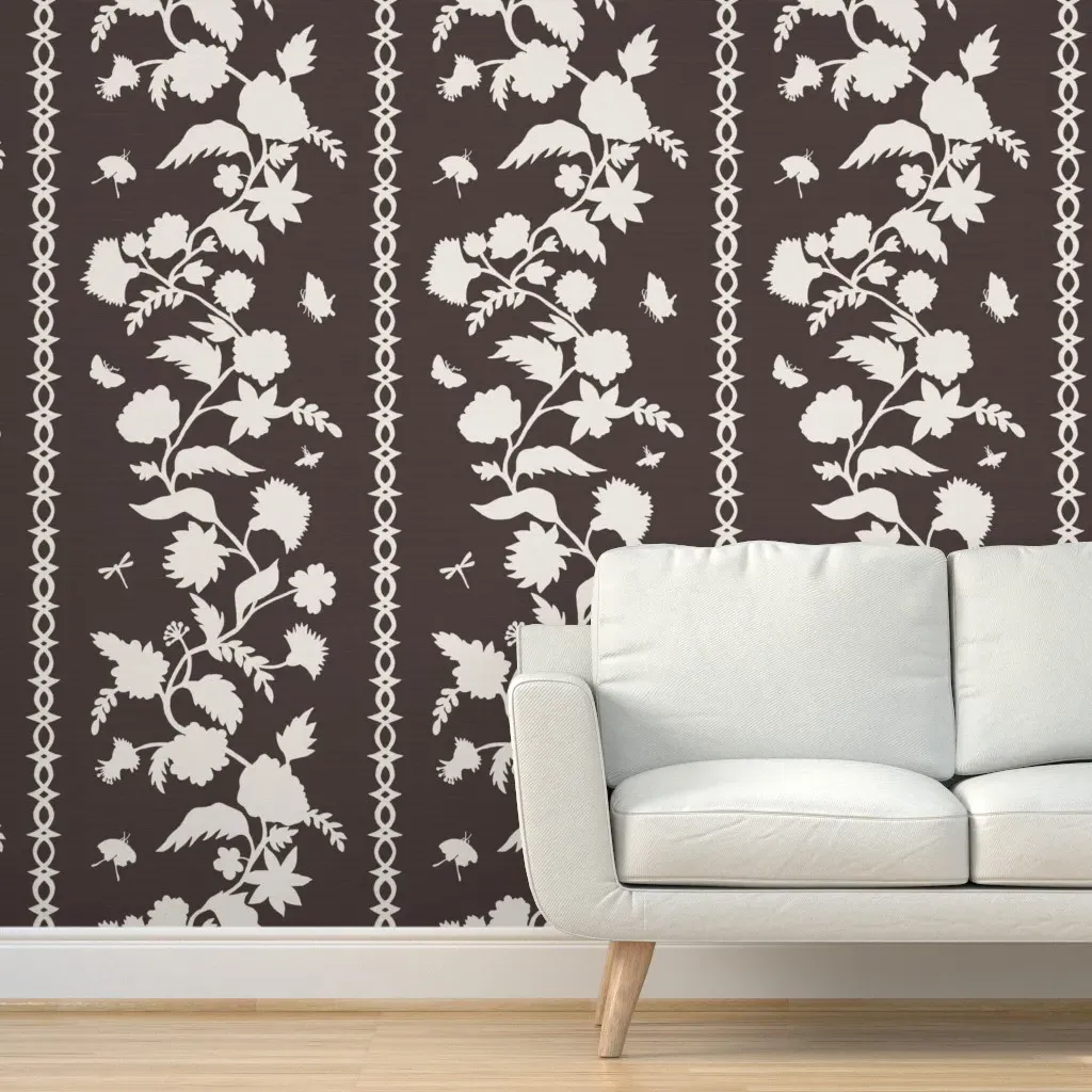 Courtney Block Print Grasscloth Peel and Stick Wallpaper - Off-White product