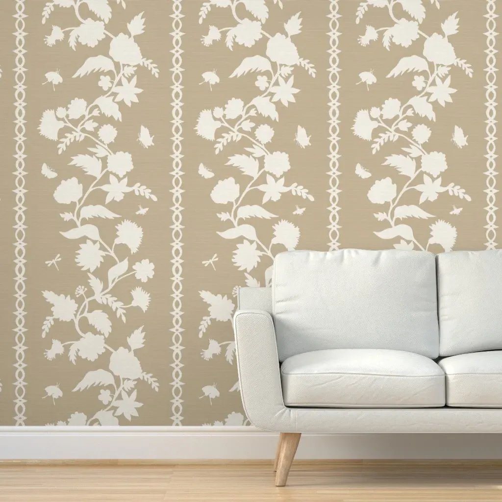 Courtney Block Print Grasscloth Texture Peel and Stick Wallpaper - Off-White product