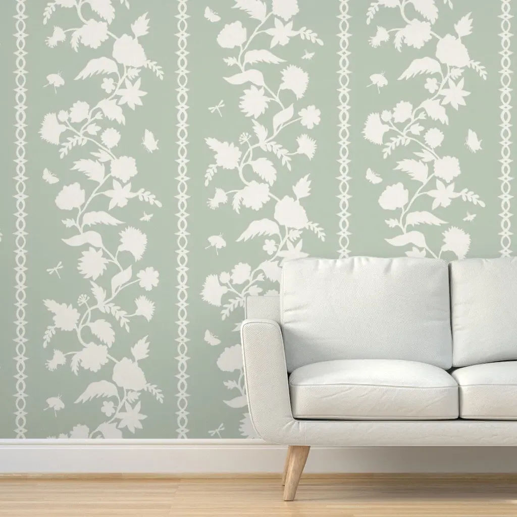 Courtney Block Print Peel and Stick Wallpaper - Cream, Green product
