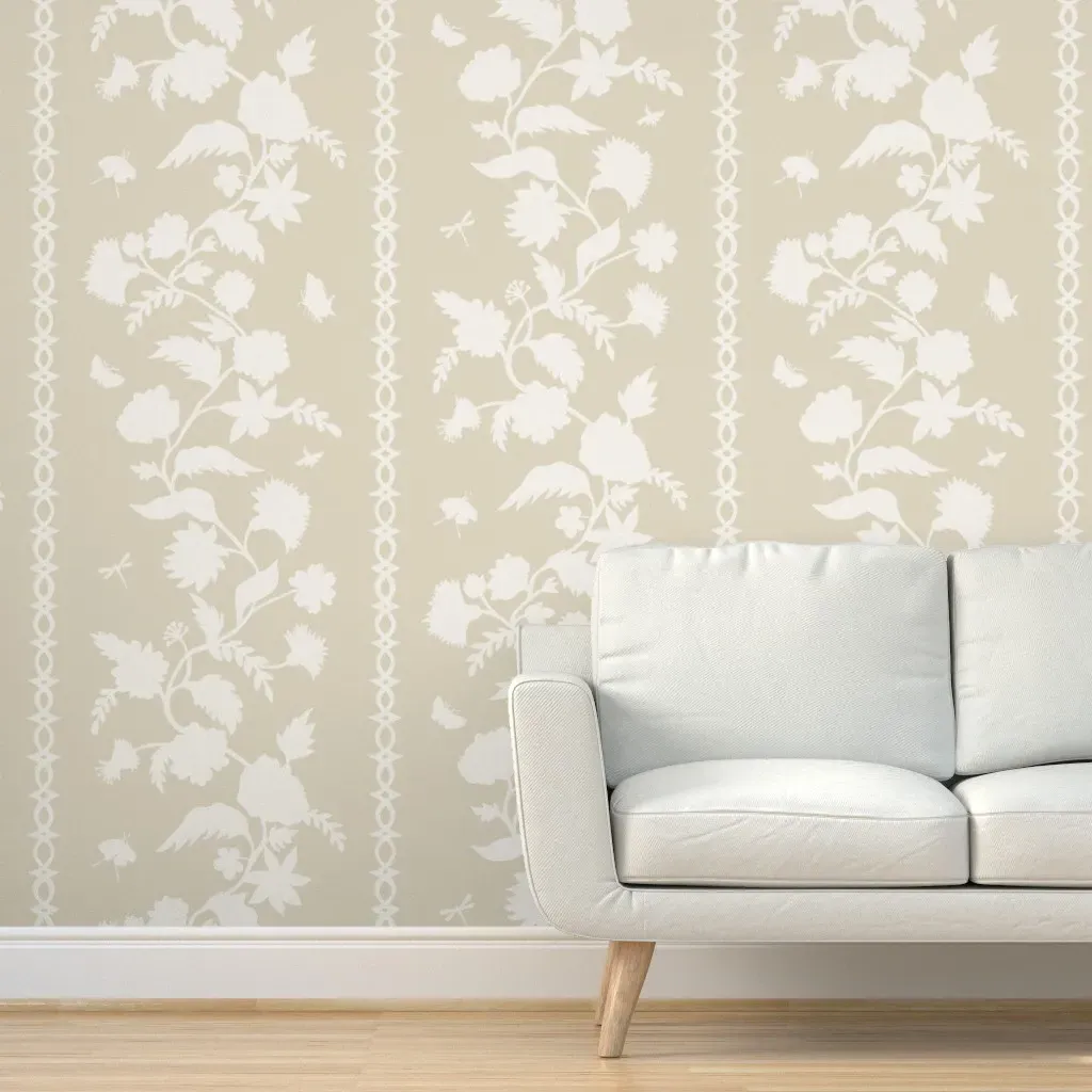 Courtney Block Print Peel and Stick Wallpaper - Cream, Manchester Tan product