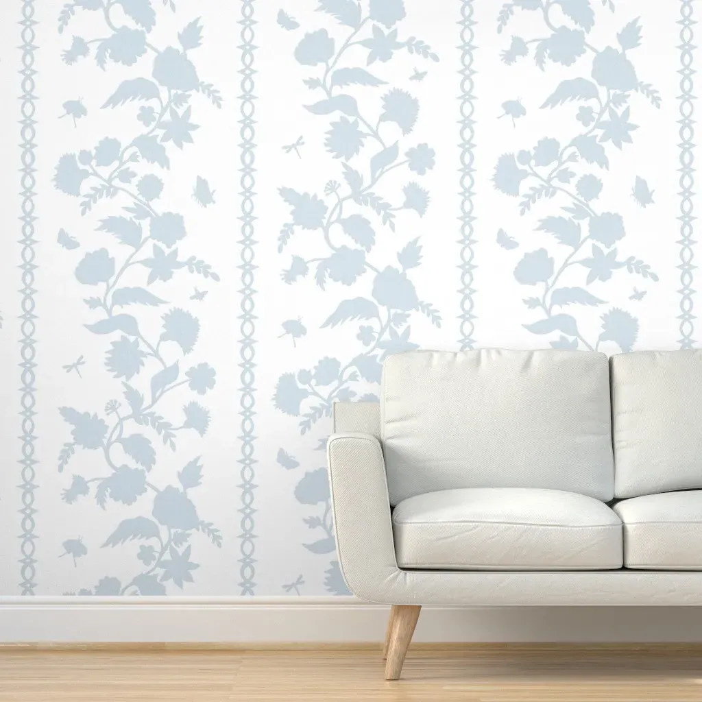 Courtney Block Print Peel and Stick Wallpaper - Light Blue, White product