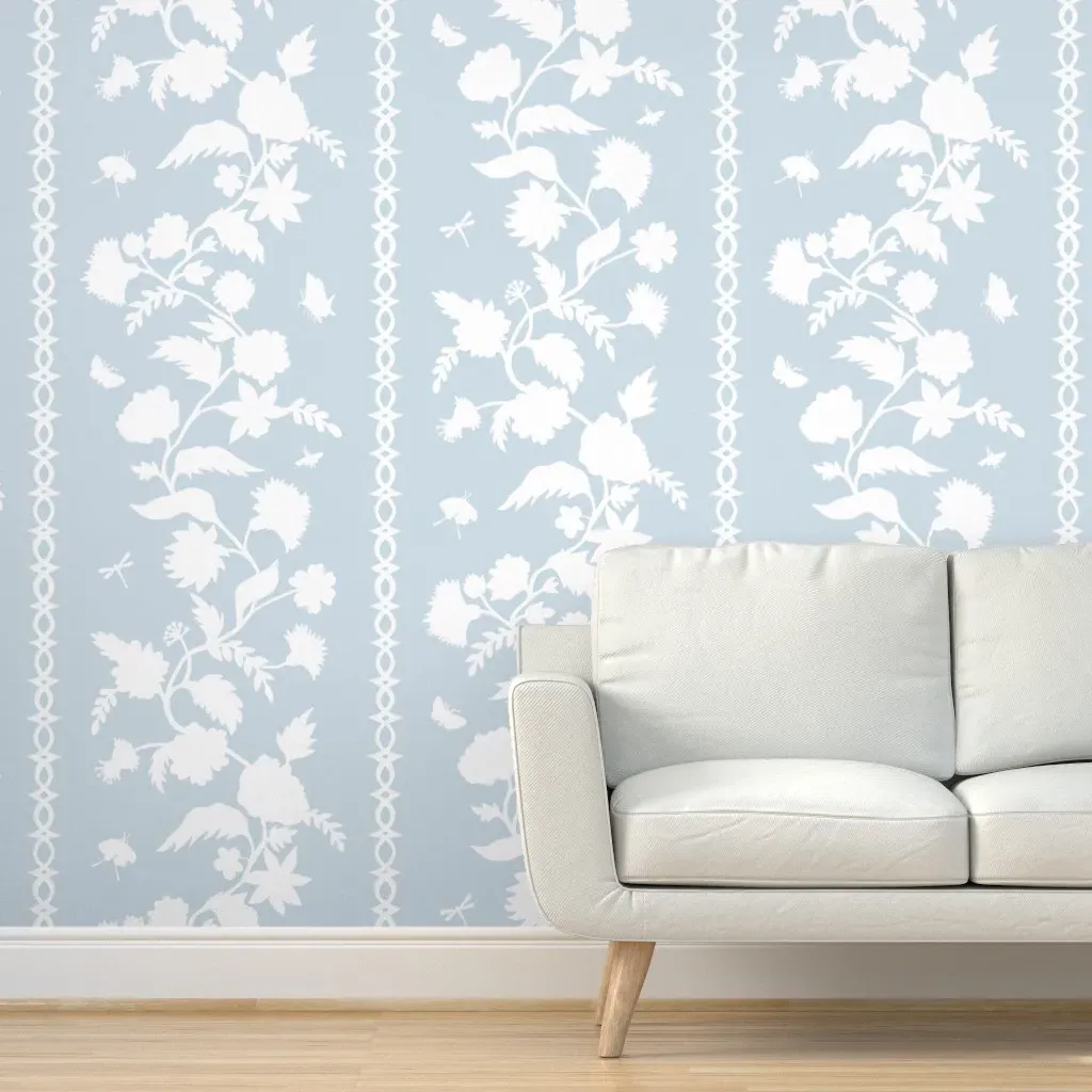Courtney Block Print Peel and Stick Wallpaper - Off White, Blue product