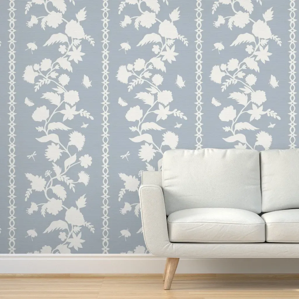 Courtney Faux Grasscloth Peel and Stick Wallpaper - Quiet Blues product