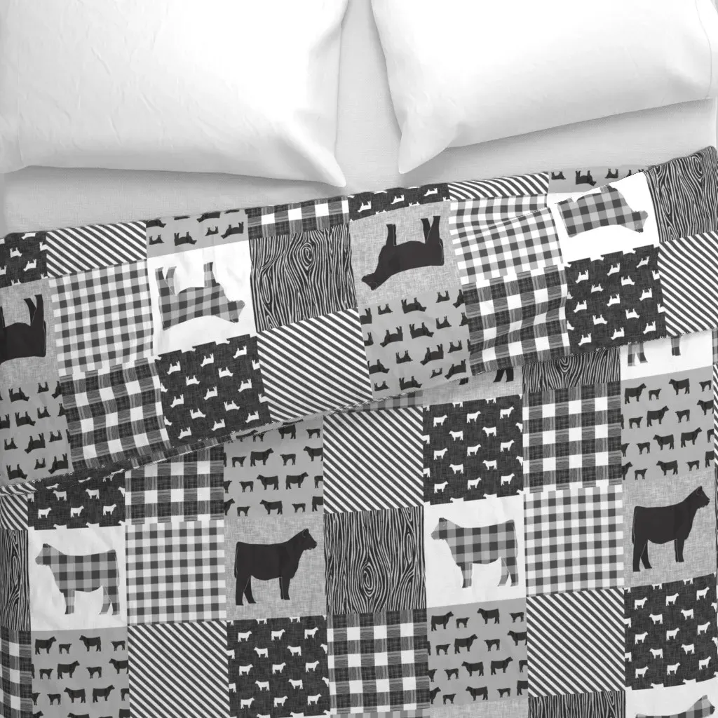 Cow Quilt Duvet Cover - Gray alternate view