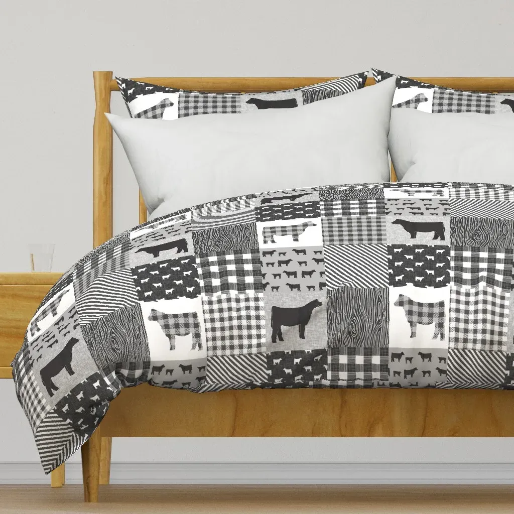 Cow Quilt Duvet Cover - Gray product