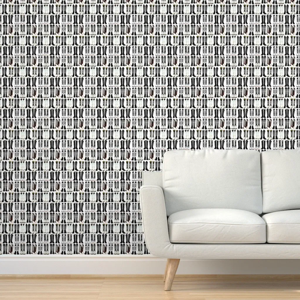 Cowboy Boots Peel and Stick Wallpaper - Black product