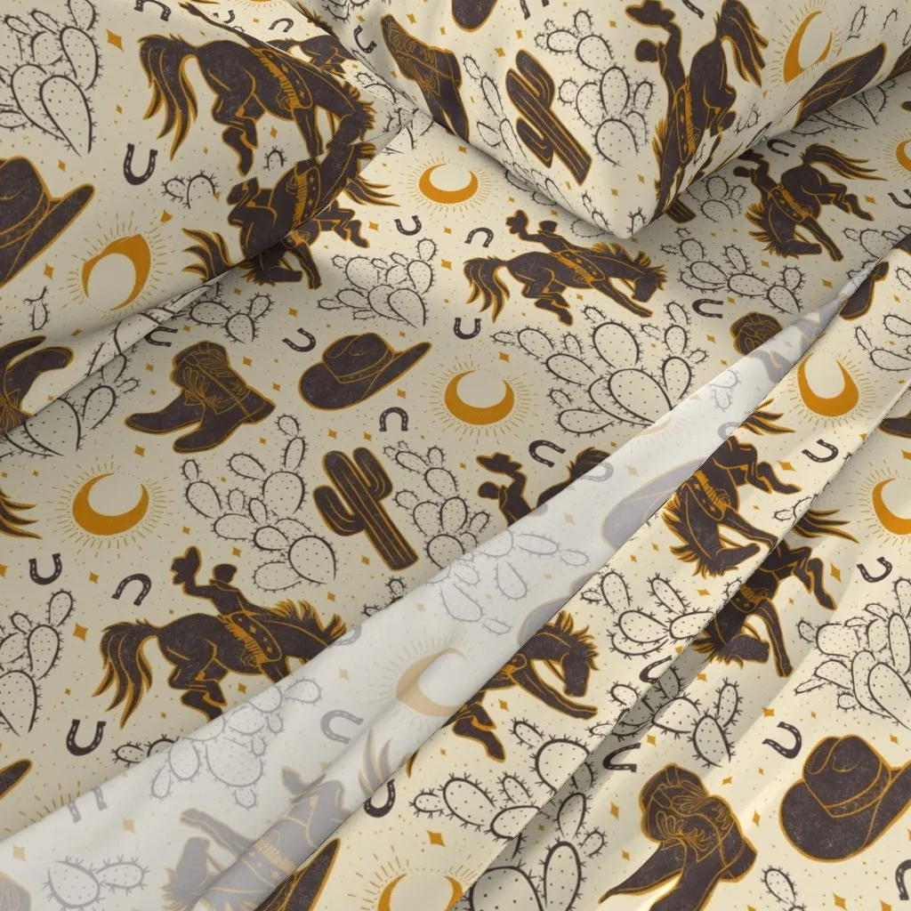 Cowboys And Cacti Queen Sheet Set - Dark Brown alternate view