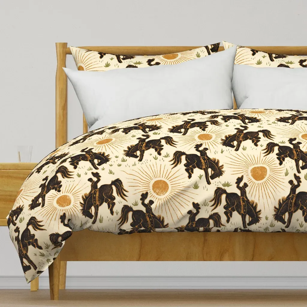 Cowboys And Sunshine Duvet Cover - Black product