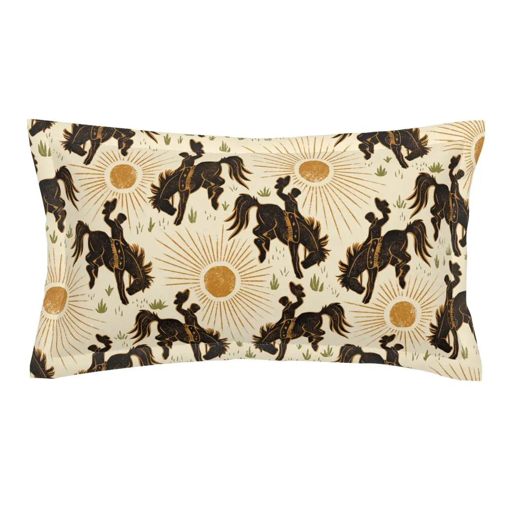 Cowboys And Sunshine King Pillow Sham - Black product