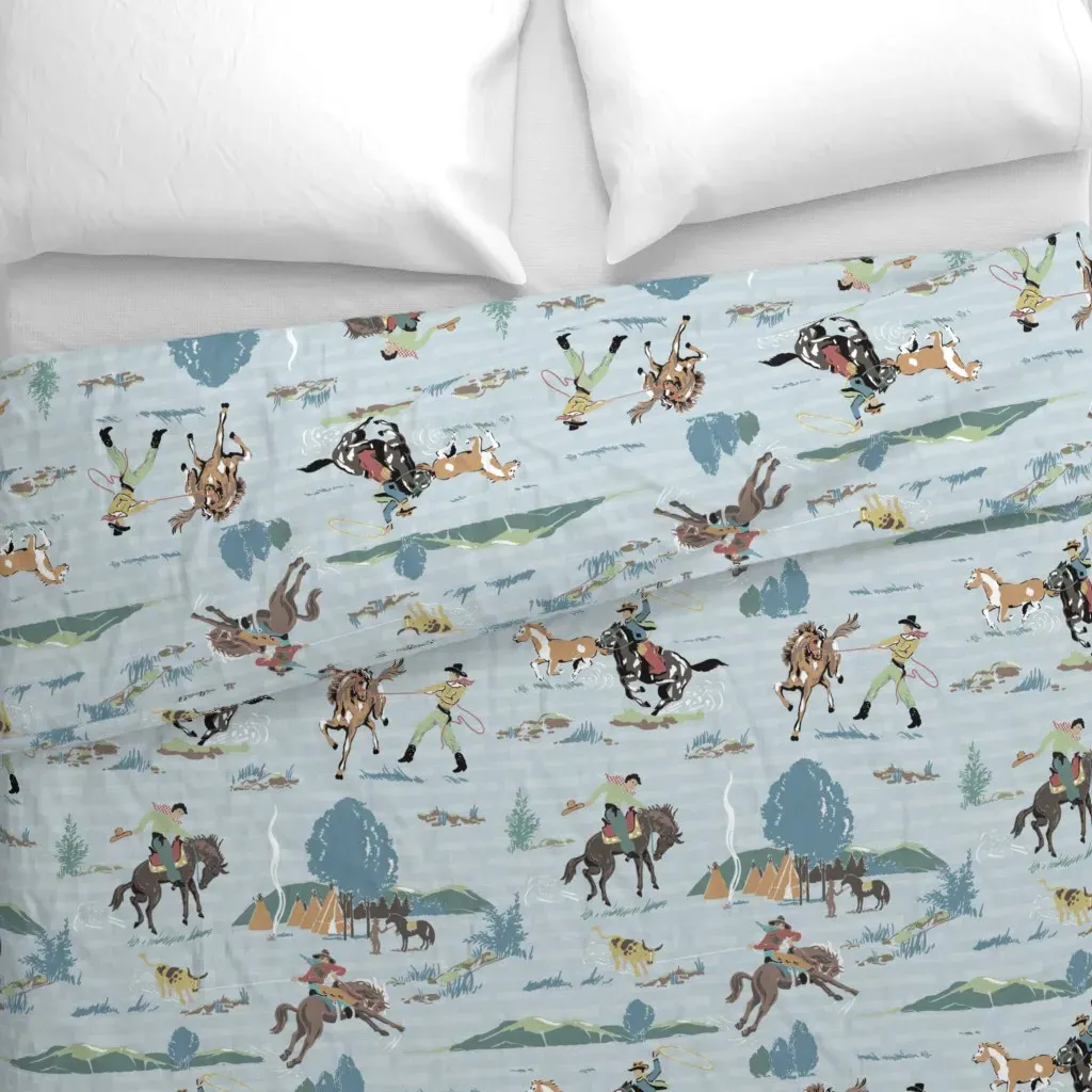 Cowboys Faded Duvet Cover - Blue alternate view