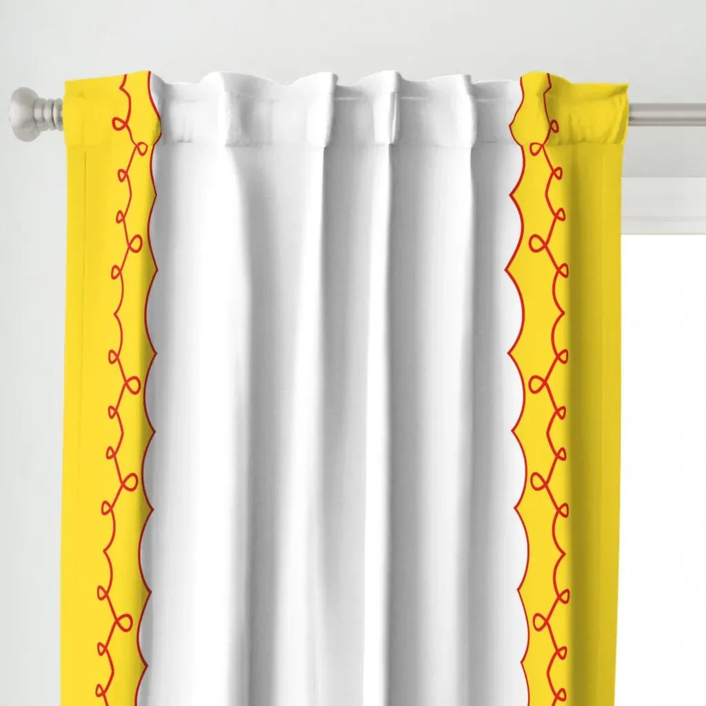 Cowgirl Shirt Print Curtain Panel - Yellow alternate view
