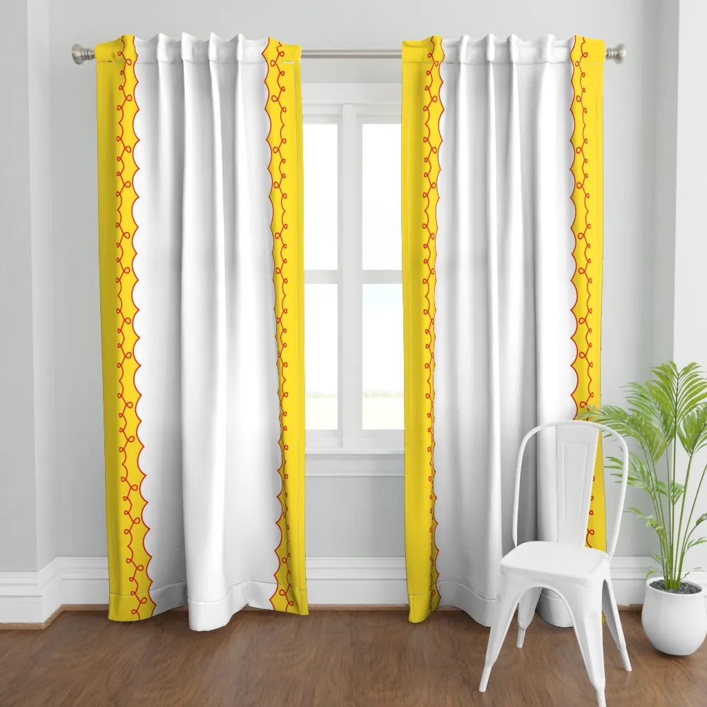 Cowgirl Shirt Print Curtain Panel - Yellow product