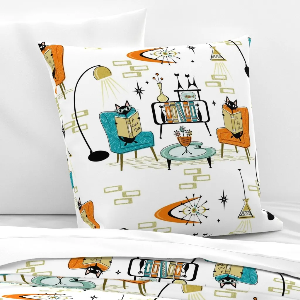 Cozy Cats' Den Euro Pillow Sham - Teal product