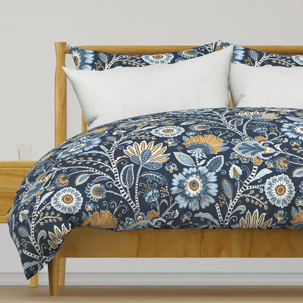Cozy Chintz Large Duvet Cover - Indigo product