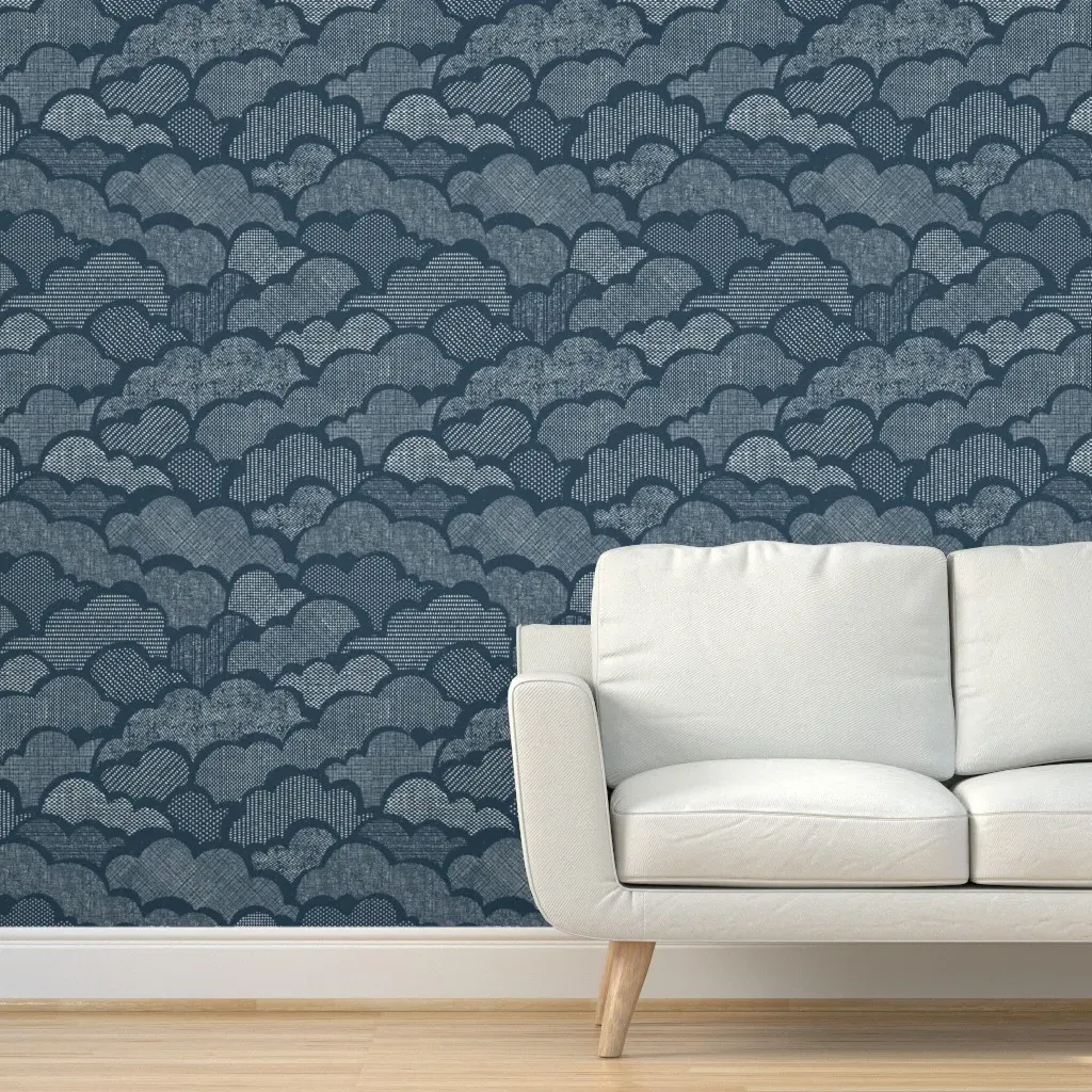 Cozy Clouds Peel and Stick Wallpaper - Indigo product
