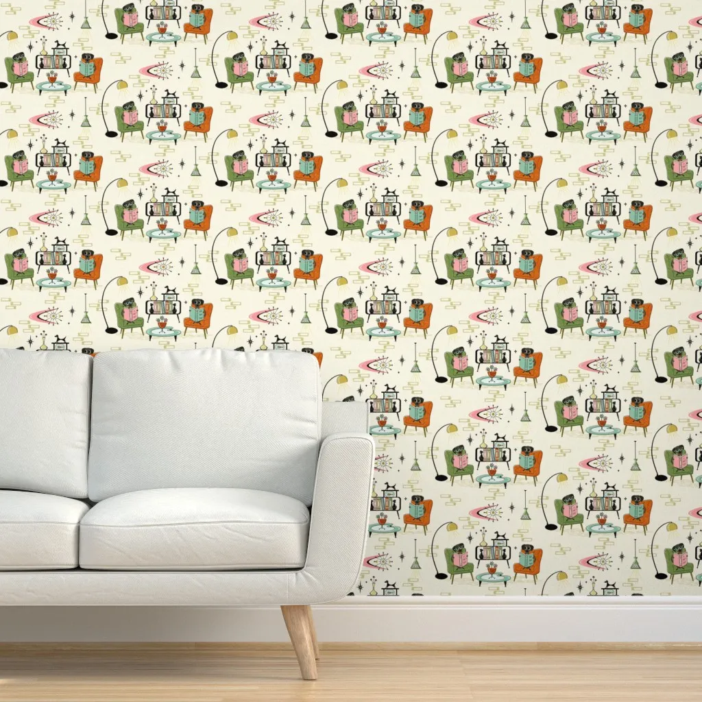 Cozy Dogs' Den Peel and Stick Wallpaper - Cream product