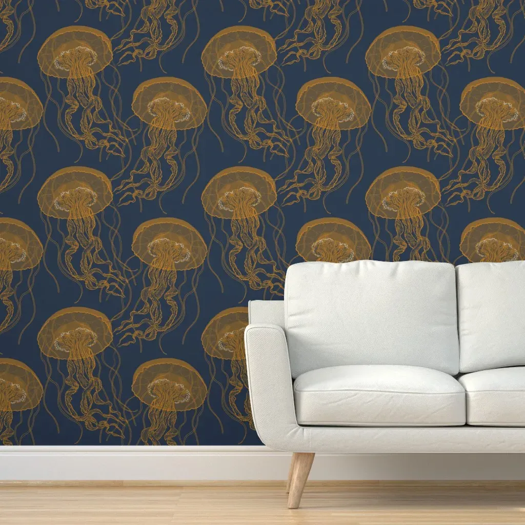 Cozy Jelly Fish Peel and Stick Wallpaper - Blue product