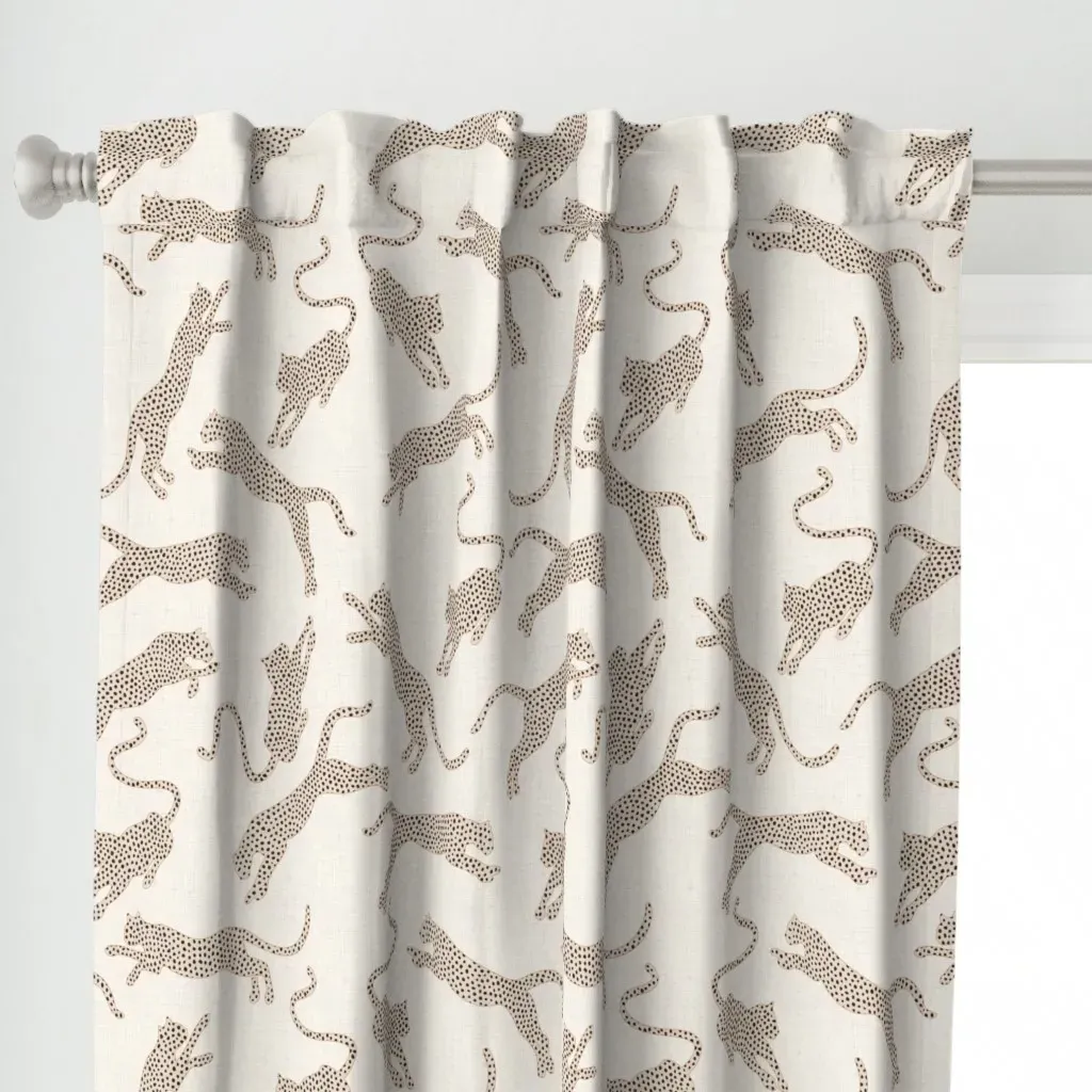 Cozy Leopards Curtain Panel - Beige alternate view