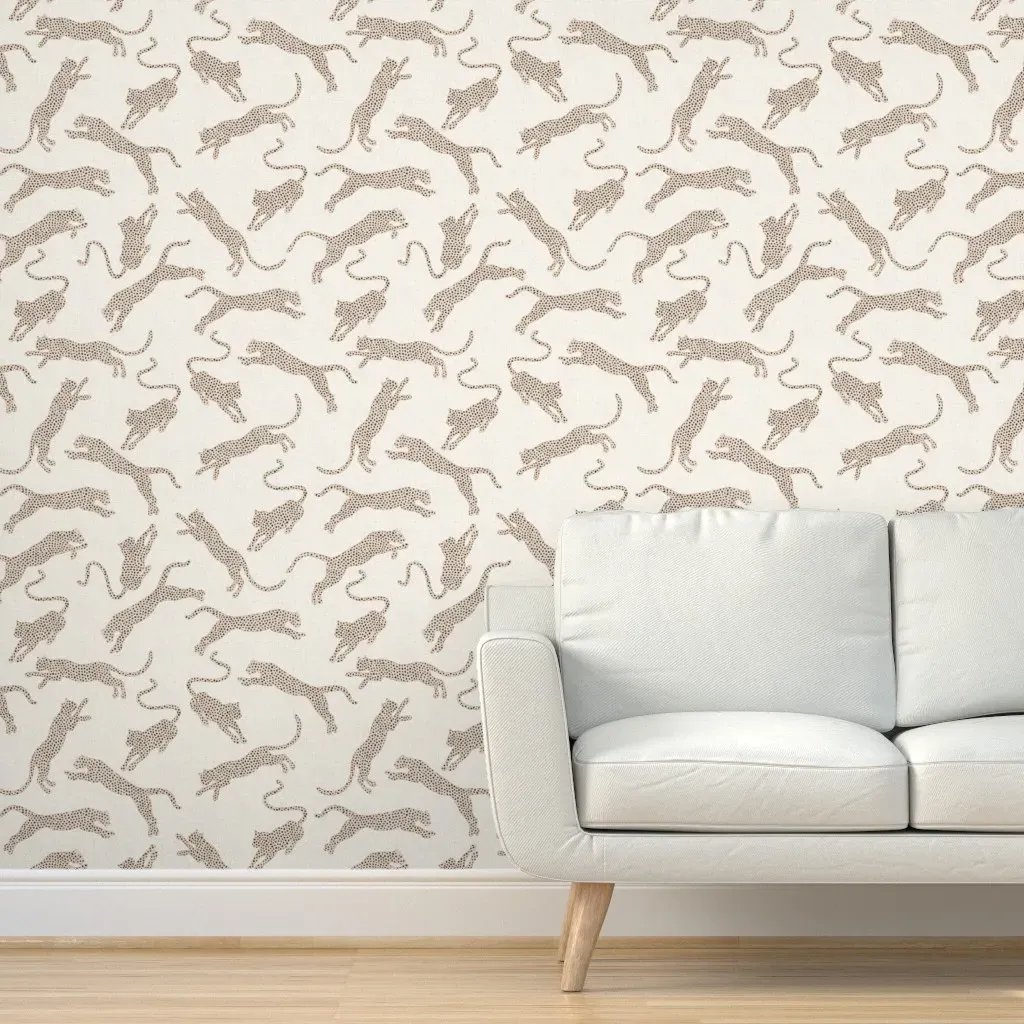 Cozy Leopards Large Peel and Stick Wallpaper - Beige product
