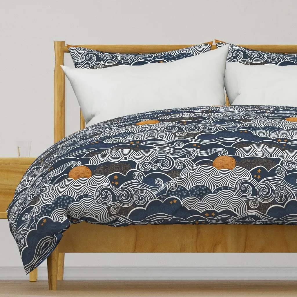 Cozy Night Sky Full Duvet Cover - Navy Blue product
