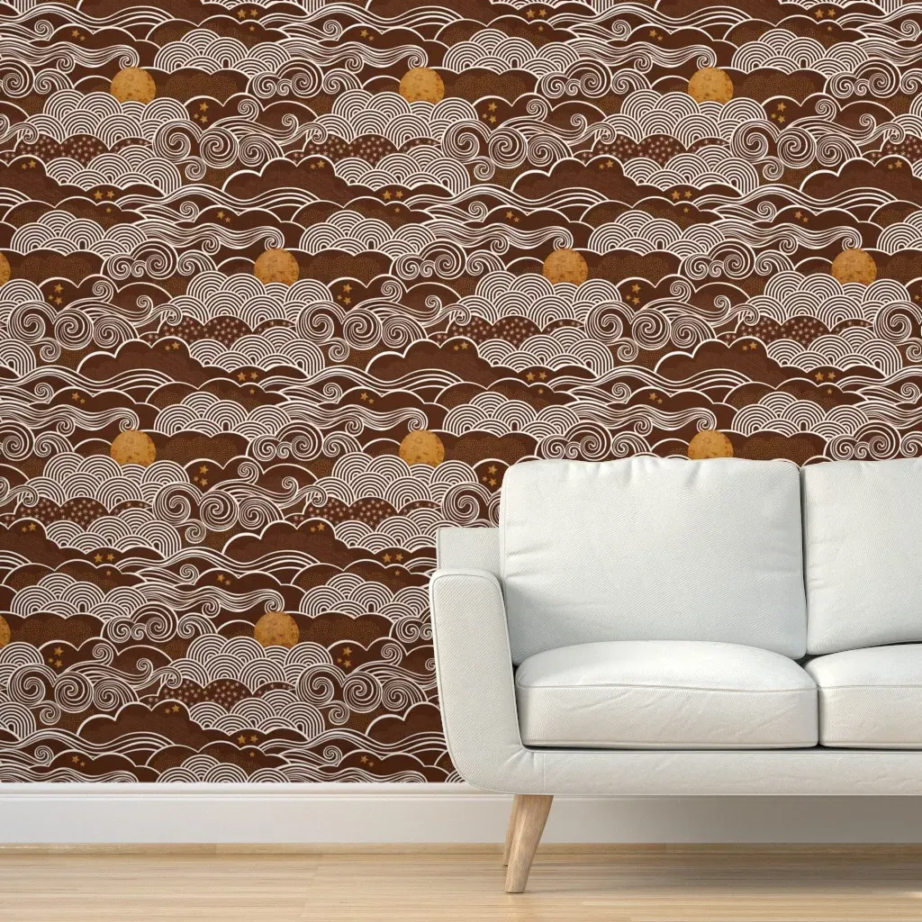 Cozy Night Sky Peel and Stick Wallpaper - Brown product