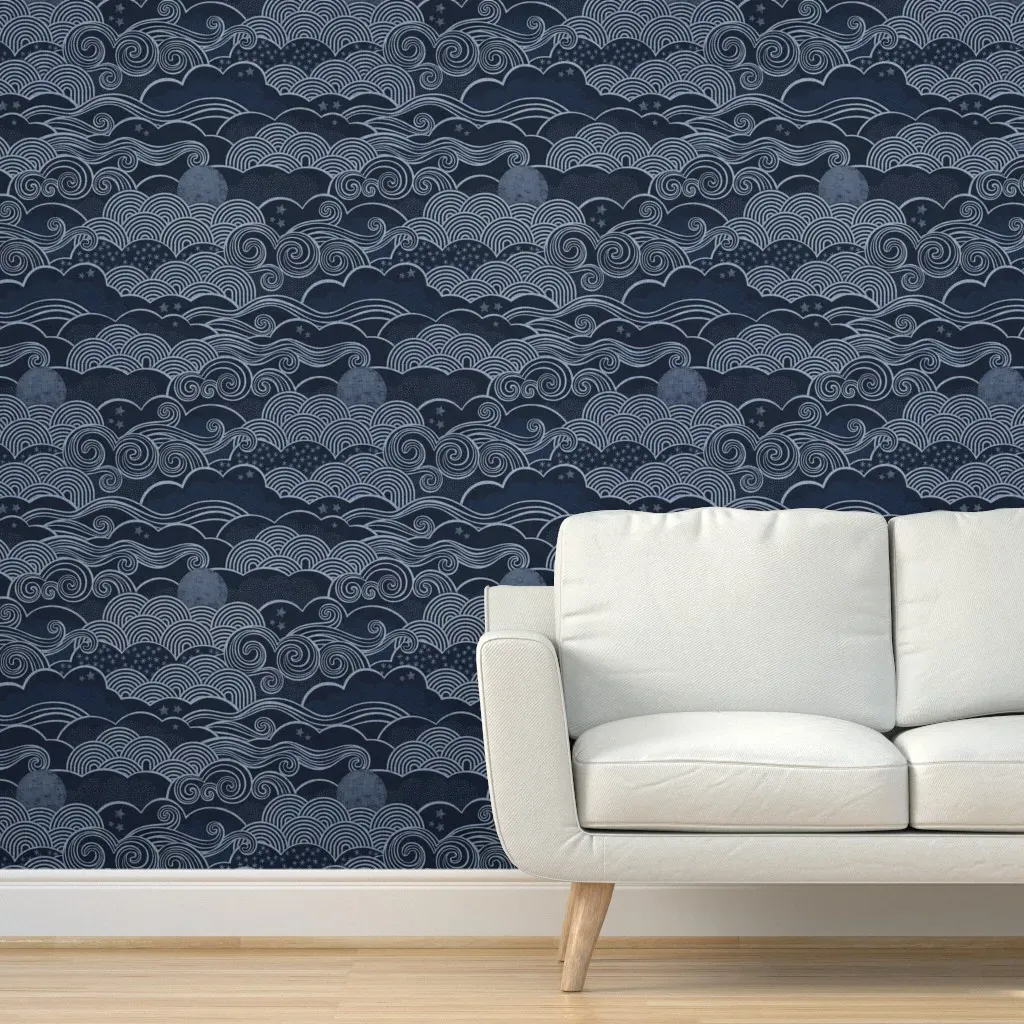 Cozy Night Sky Peel and Stick Wallpaper - Navy Blue product